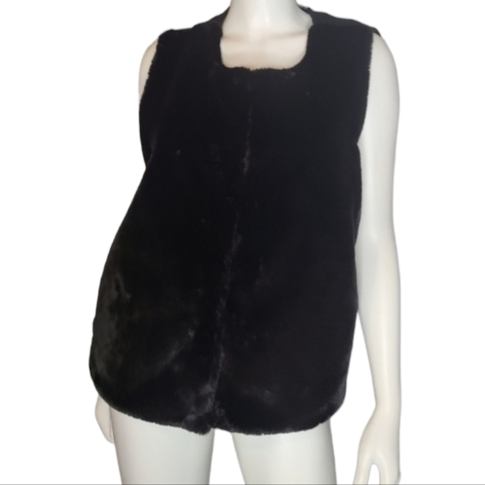 Maurices New With Tags Black Fur Vest